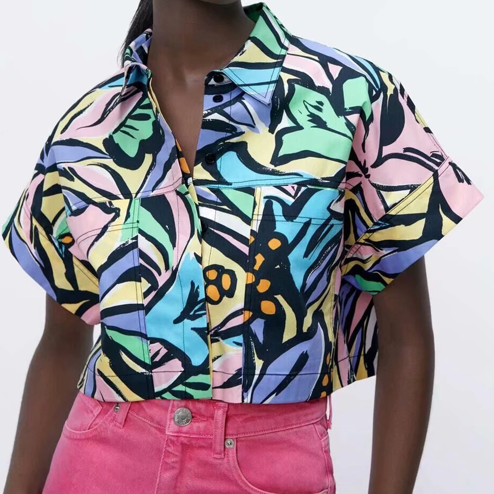 Vintage Casual Blouse Women Impressionist Graffiti Printed Top Summer Short Sleeved Big pocket Loose Short Shirts
Vintage Casual Blouse Women Impressionist Graffiti Printed Top Summer Short Sleeved Big pocket Loose Short Shirts