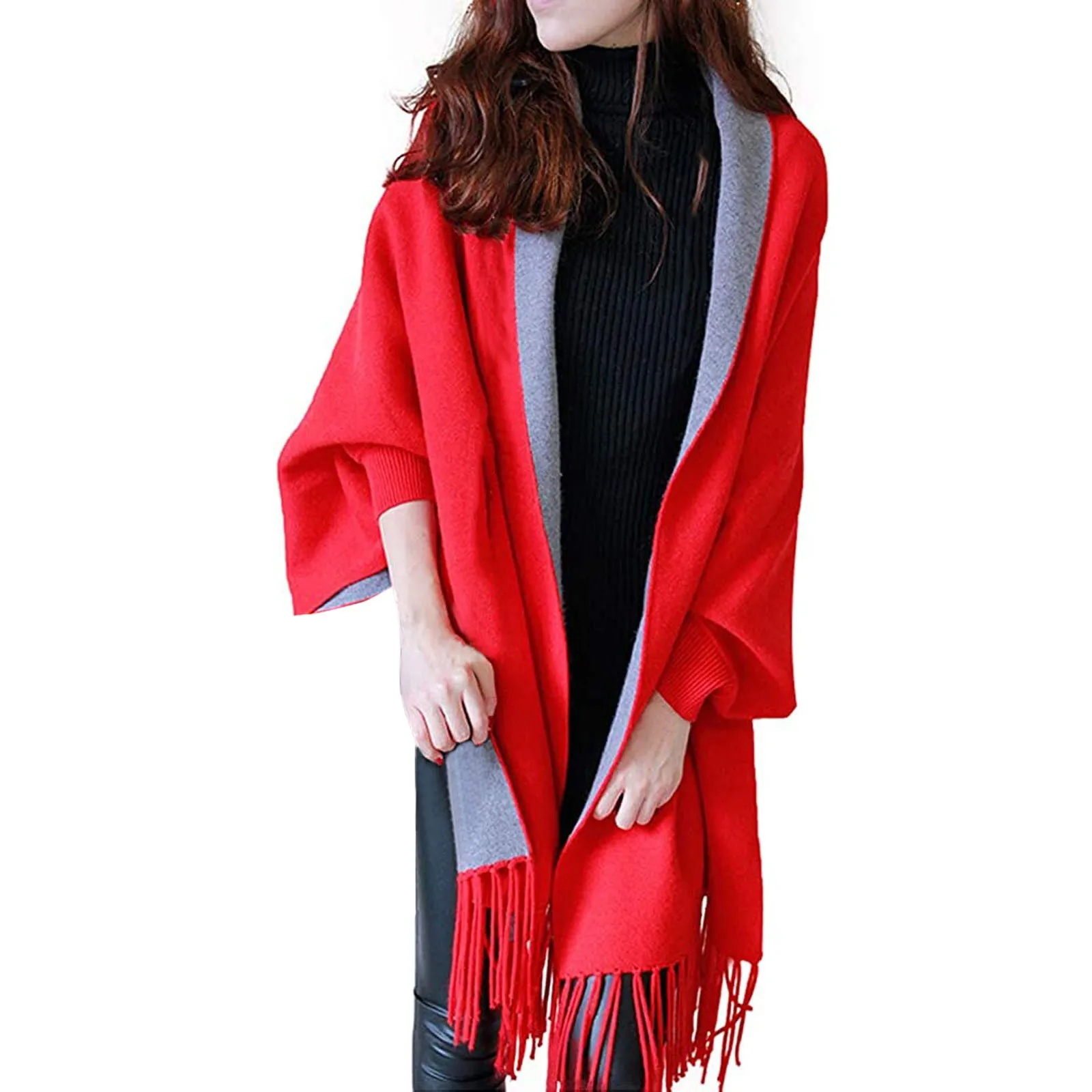 Women Fashion Solid Tassel Scarf Retro Double Sided Scarf Long Sleeve Shawl Two Colors To Keep Warm In Winter
Women Fashion Solid Tassel Scarf Retro Double Sided Scarf Long Sleeve Shawl Two Colors To Keep Warm In Winter