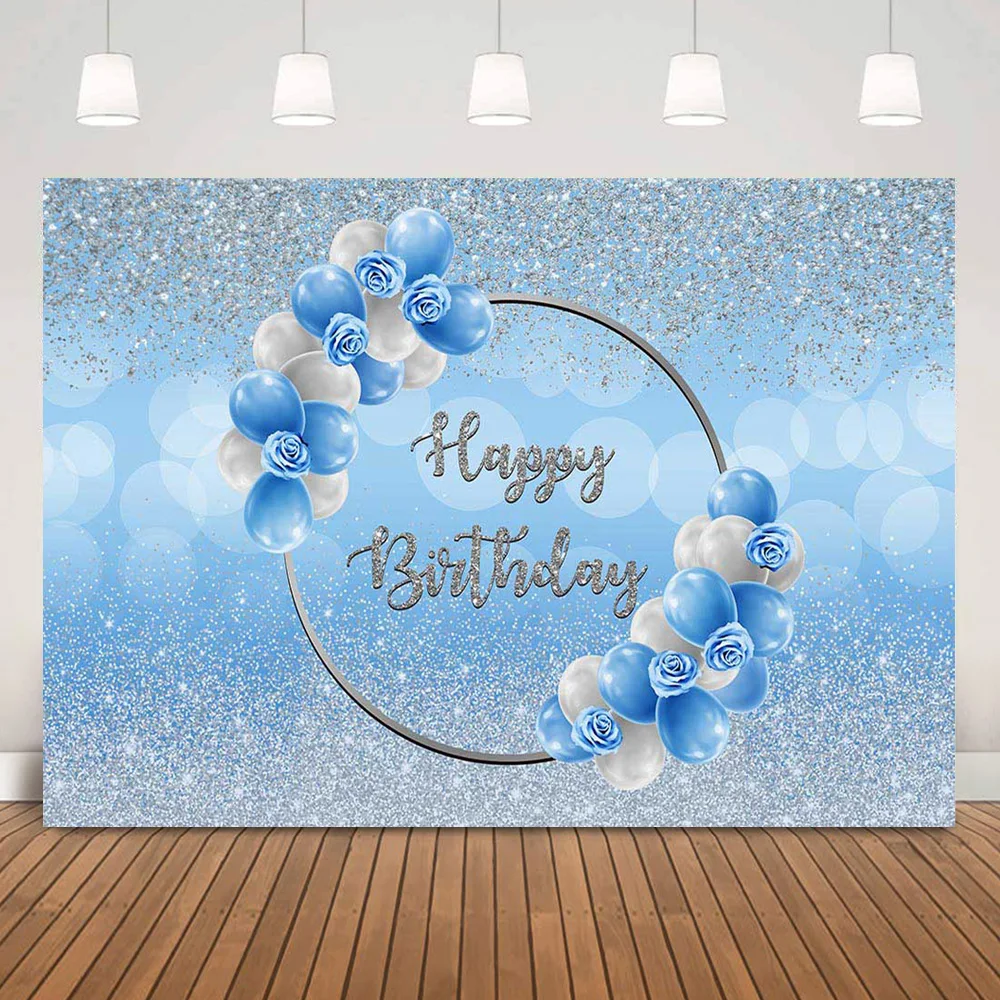 Silver Happy Birthday Party Backdrop Shiny Bokeh Blue Floral Balloons Children Adult Birthday Cake Smash Background Photography
Silver Happy Birthday Party Backdrop Shiny Bokeh Blue Floral Balloons Children Adult Birthday Cake Smash Background Photography