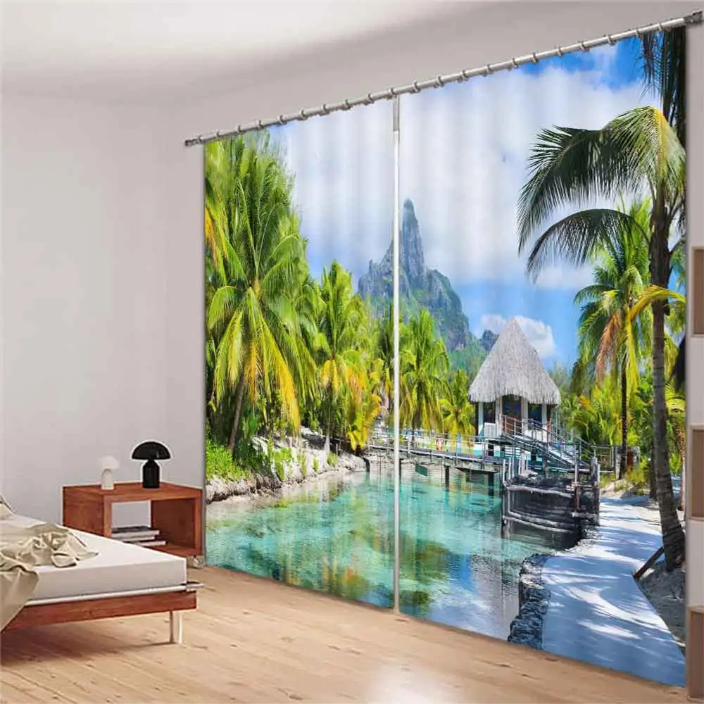 3D шторы пейзаж гостиная Rideaux Chambre Cortinas Para Sala окно Cortina затемнение|Занавески| |