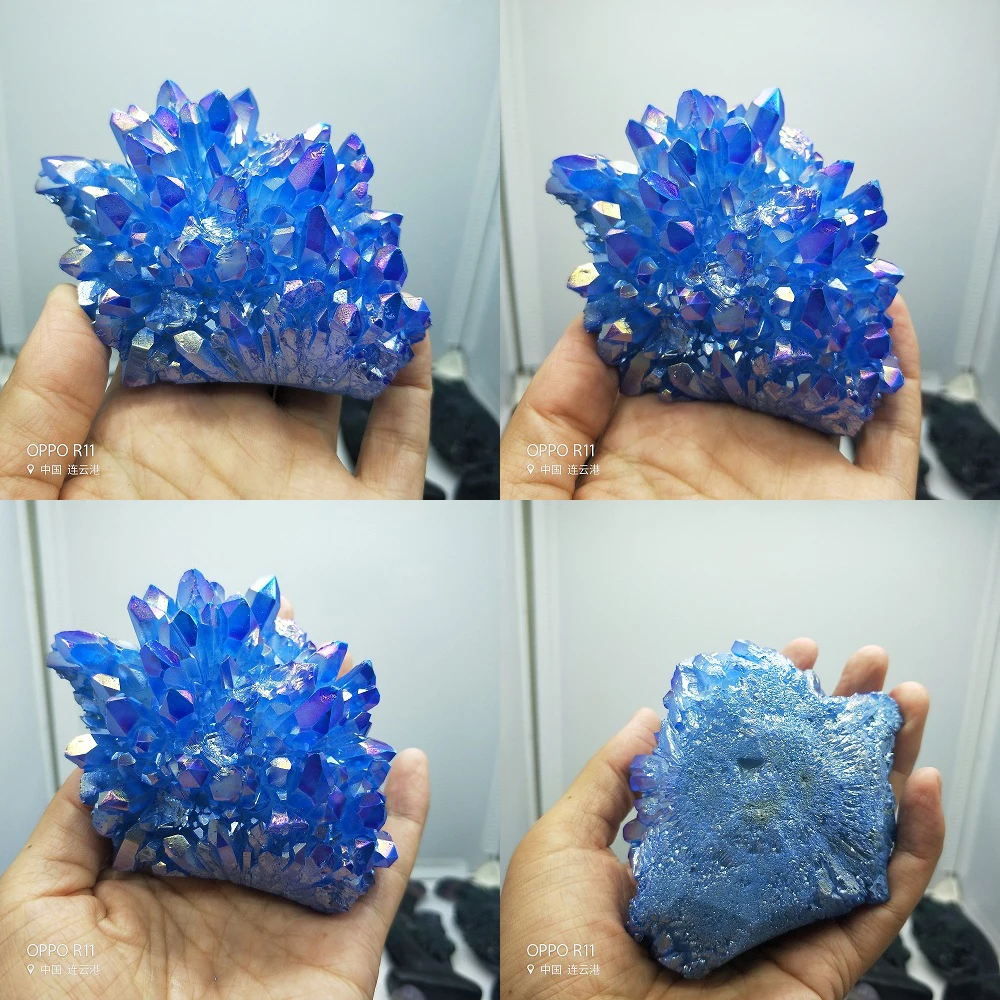 Phantom Blue Natural Titanium Coated Rock Quartz Cluster Geode Druzy Quartz Mineral Sampl
Phantom Blue Natural Titanium Coated Rock Quartz Cluster Geode Druzy Quartz Mineral Sampl