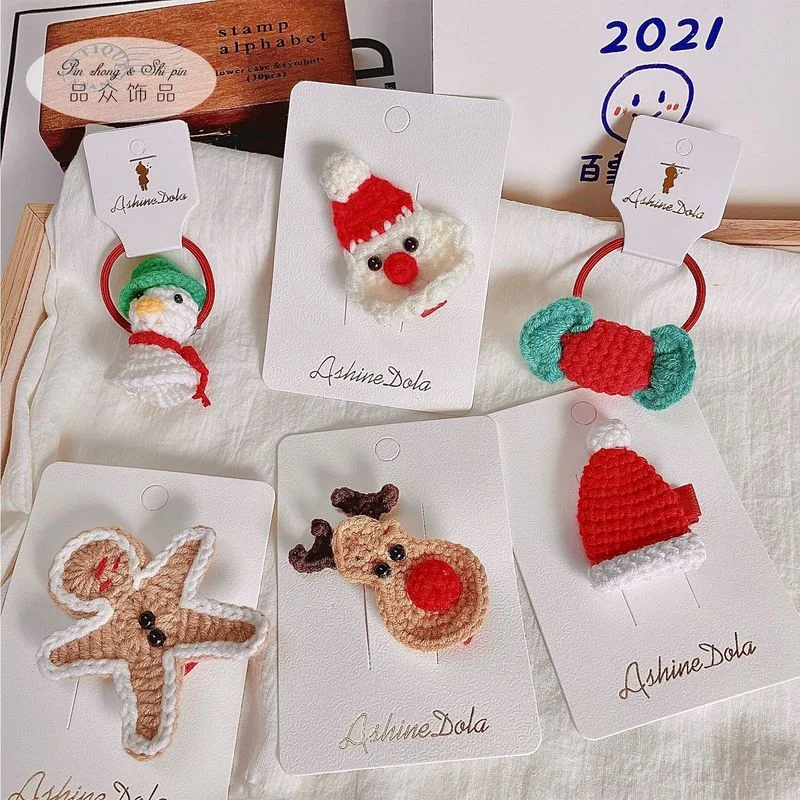 New Christmas Hair Accessories Knitted Elk Hairpin Hair Rope Duckbill Clip Set Santa Claus Clip Snowman 6-piece Set
New Christmas Hair Accessories Knitted Elk Hairpin Hair Rope Duckbill Clip Set Santa Claus Clip Snowman 6-piece Set