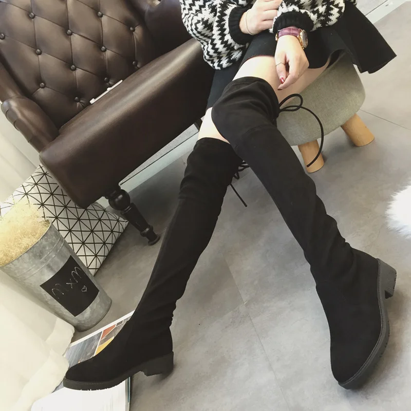 2021 new fashion women's boots autumn and winter knee high heels high quality suede long comfortable thigh boots elastic fabric 
2021 new fashion women's boots autumn and winter knee high heels high quality suede long comfortable thigh boots elastic fabric