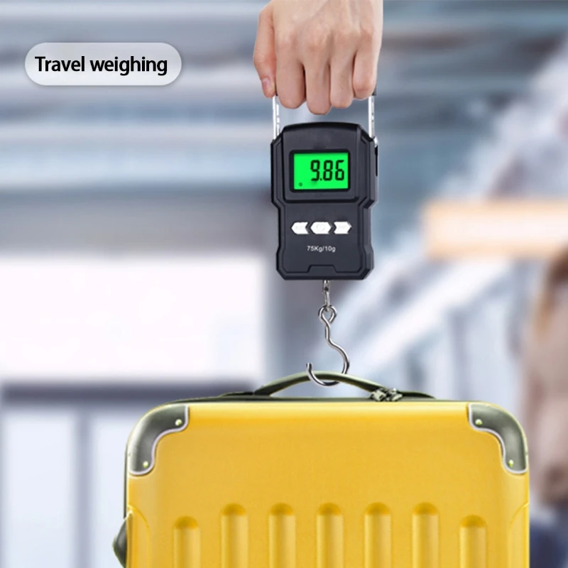 Mini Crane Scale Portable 165lb/75kg Heavy Duty Digital Hanging Scales LCD Display with Backlight for Home Farm Market Fishing |