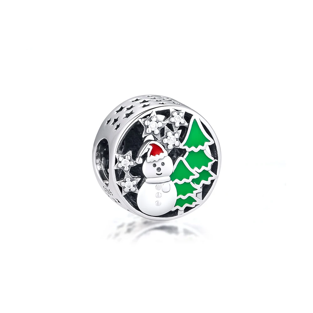 925 Sterling Silver Snowy Wonderland Snowman Charm,White,Red & Green Enamel Fits Bracelet Charms for Making Jewelry Christmas
925 Sterling Silver Snowy Wonderland Snowman Charm,White,Red & Green Enamel Fits Bracelet Charms for Making Jewelry Christmas