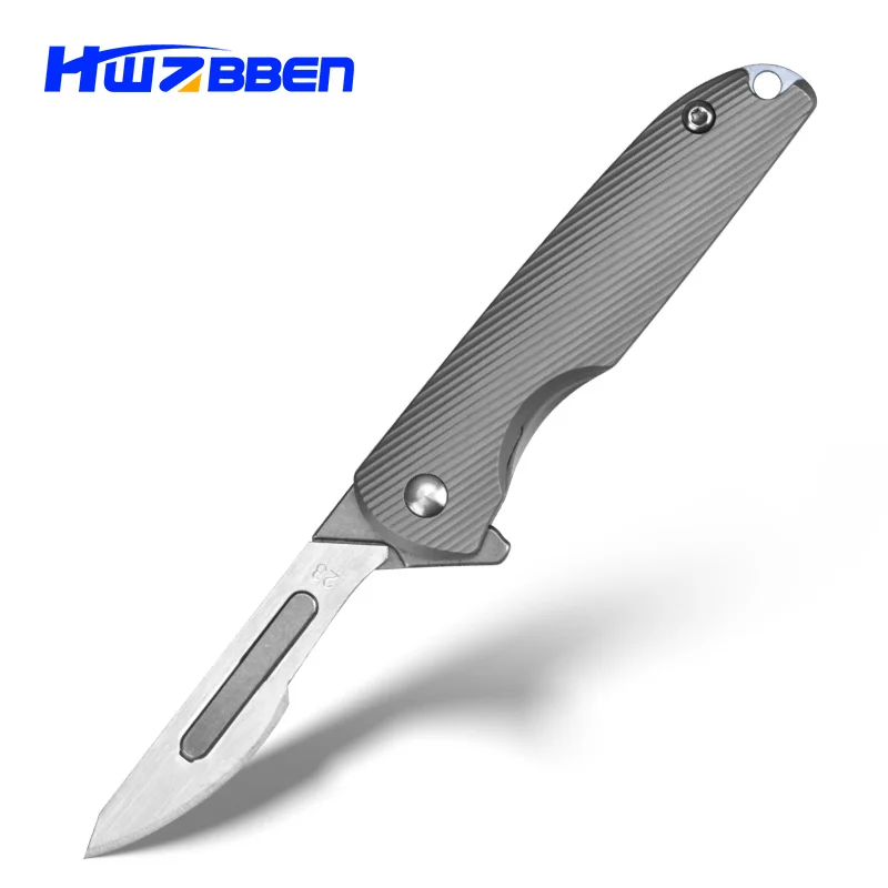 HWZBBEN Scalpels EDC Medical Knife Titanium Alloy Folding Knife With 10pcs NO.24 Blades Engrave Carving Utility letter Tools
HWZBBEN Scalpels EDC Medical Knife Titanium Alloy Folding Knife With 10pcs NO.24 Blades Engrave Carving Utility letter Tools