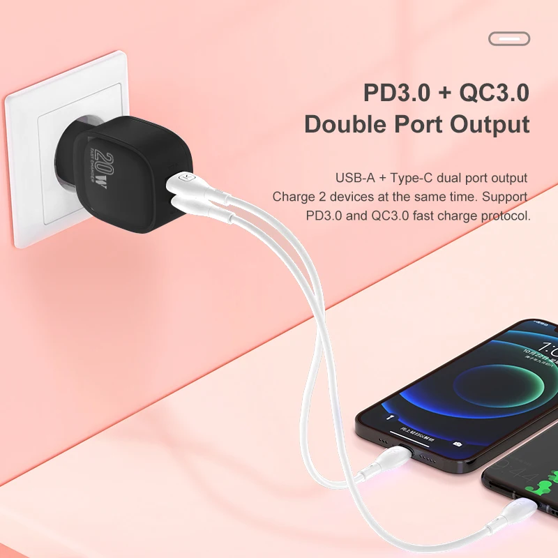 20W USB PD Quick Charger QC3.0 USB Type C Fast Charging For IPhone 12 Xiaomi Samsung Mobile Phone Chargers Adapter Plug
20W USB PD Quick Charger QC3.0 USB Type C Fast Charging For IPhone 12 Xiaomi Samsung Mobile Phone Chargers Adapter Plug