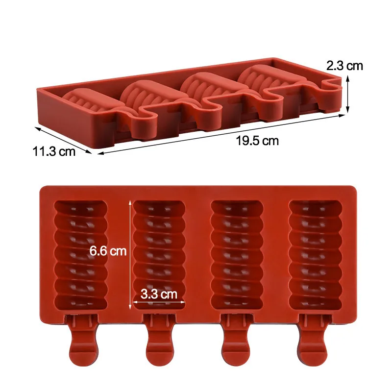 4 Hole Silicone Ice Cream Mold DIY Homemade Popsicle Form Fruit Juice Pop Cube Tray Ice Lolly Maker Mould Kitchen Tool Accessory
4 Hole Silicone Ice Cream Mold DIY Homemade Popsicle Form Fruit Juice Pop Cube Tray Ice Lolly Maker Mould Kitchen Tool Accessory
