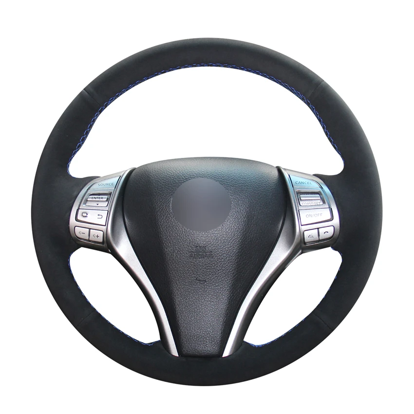 Сшитая вручную черная замша чехол рулевого колеса автомобиля для Nissan Teana Altima X-Trail Qashqai Tiida Pulsar Navara 2014- 2018 2019 
Сшитая вручную черная замша чехол рулевого колеса автомобиля для Nissan Teana Altima X-Trail Qashqai Tiida Pulsar Navara 2014- 2018 2019