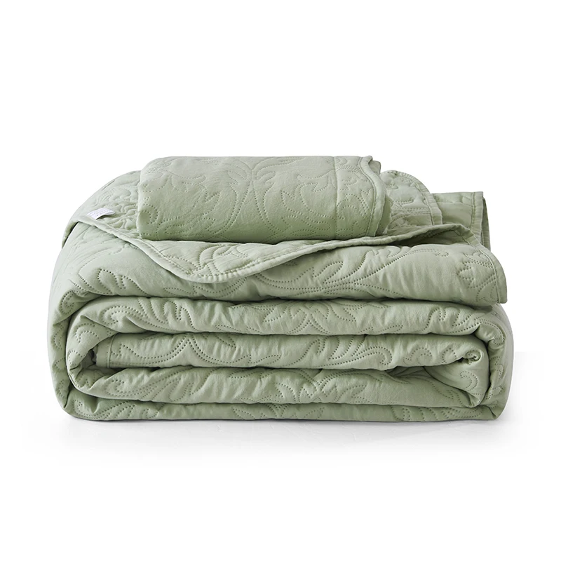 European Style Luxury Beige Green Quilted Cotton Quilt Comfortable Blanket Bedspread Bed sheet Bed Cover Pillowcases #/ 
European Style Luxury Beige Green Quilted Cotton Quilt Comfortable Blanket Bedspread Bed sheet Bed Cover Pillowcases #/