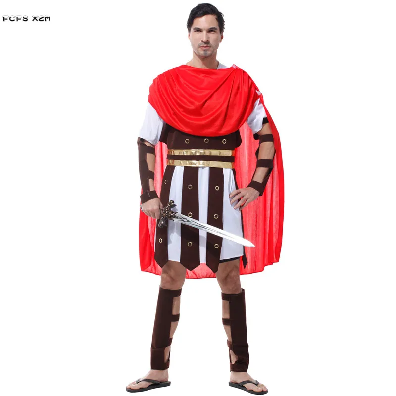 

Man Halloween Spartan Warrior Costume Adult Knight of ancient Rome Gladiator Cosplay Carnival Purim Parade Role Play Party dress