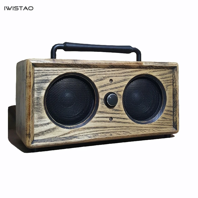 IWISTAO 2x15 Вт Bluetooth Колонка ручной работы винтажная твердая пепельница AUX U Disk MP3 WAV