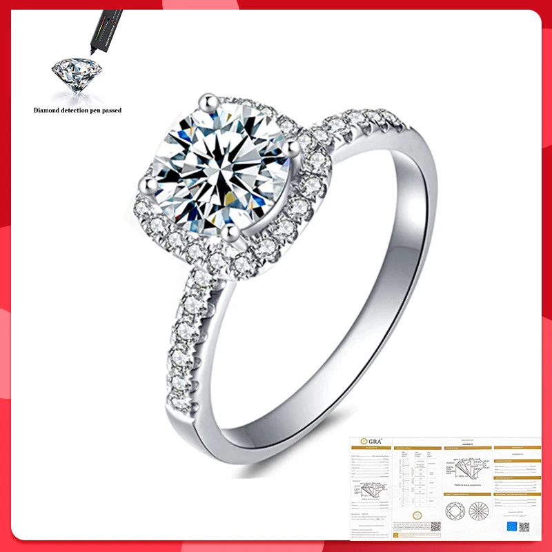 925 Sterling Silver Moissanite Silver Ring Fine jewelry Round Cut 1ct IJ Anniversary Wedding Diamond Rings for Girlfriend
925 Sterling Silver Moissanite Silver Ring Fine jewelry Round Cut 1ct IJ Anniversary Wedding Diamond Rings for Girlfriend