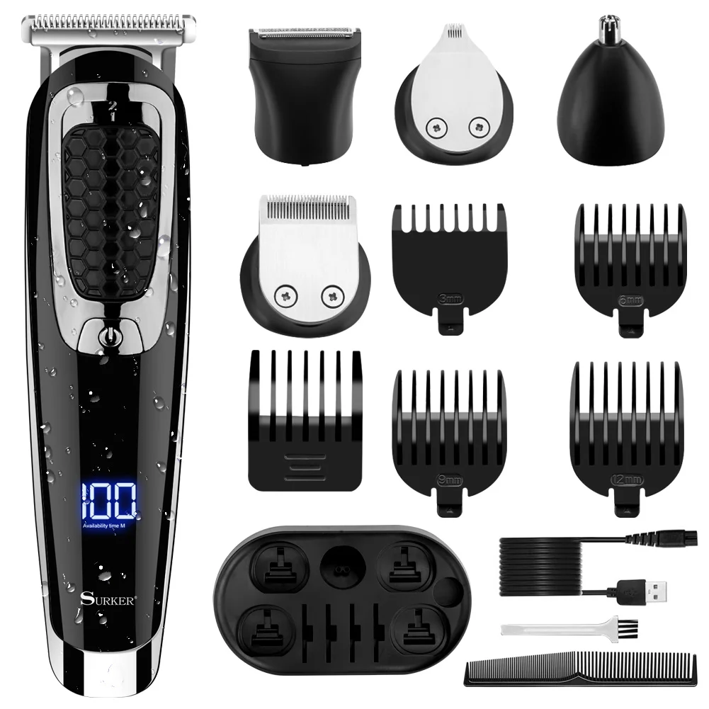 Surker 5 in 1 Pro Hair Trimmer Cordless Electric Shaver Body Grooming kit Waterproof Hair Clipper Man's Barber
Surker 5 in 1 Pro Hair Trimmer Cordless Electric Shaver Body Grooming kit Waterproof Hair Clipper Man's Barber