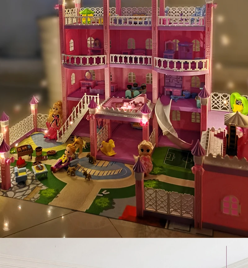 314PCS Big Size Handmade Doll DIY 4-storey Luxury Imulation Princess Castle Set Doll House Furniture for Girls Children Gifts
314PCS Big Size Handmade Doll DIY 4-storey Luxury Imulation Princess Castle Set Doll House Furniture for Girls Children Gifts