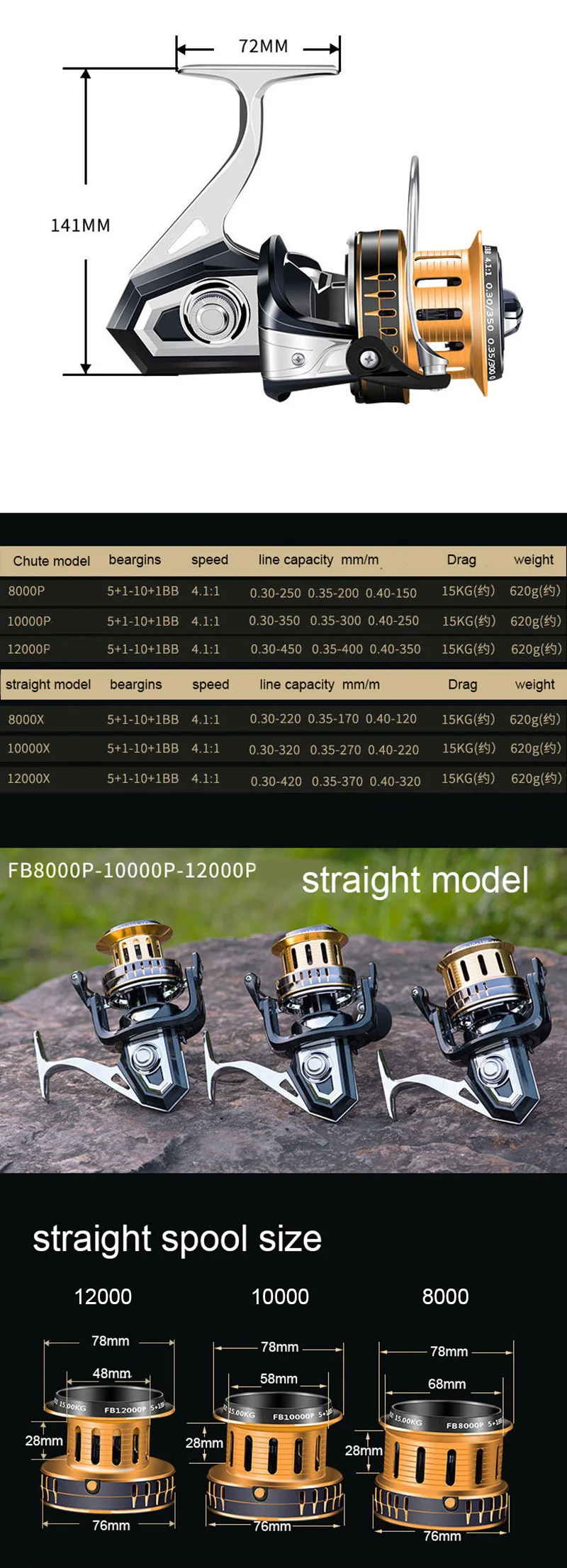 Fishing Reel Sea Spinning Full Metal 3500 Saltwater Carp Fishing 6+1bb Spool Coil Catfish Fish Spinning Reel Surfcasting Reel
Fishing Reel Sea Spinning Full Metal 3500 Saltwater Carp Fishing 6+1bb Spool Coil Catfish Fish Spinning Reel Surfcasting Reel
