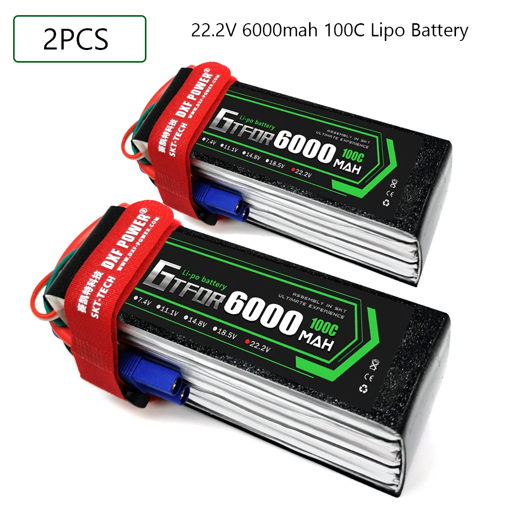 GTFDR 6S 22.2V 6000mah 100C-200C Lipo Battery 6S XT60 T Deans XT90 EC5 For FPV Drone Airplane Car Racing Truck Boat RC Parts
GTFDR 6S 22.2V 6000mah 100C-200C Lipo Battery 6S XT60 T Deans XT90 EC5 For FPV Drone Airplane Car Racing Truck Boat RC Parts