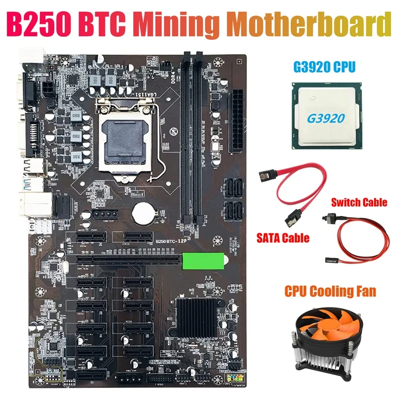 Материнская плата для майнинга B250 BTC с ЦП G3920 или G3930 + вентилятор + кабель переключения + кабель SATA 12 Слот для графической карты LGA 1151 DDR4 для BTC
Материнская плата для майнинга B250 BTC с ЦП G3920 или G3930 + вентилятор + кабель переключения + кабель SATA 12 Слот для графической карты LGA 1151 DDR4 для BTC