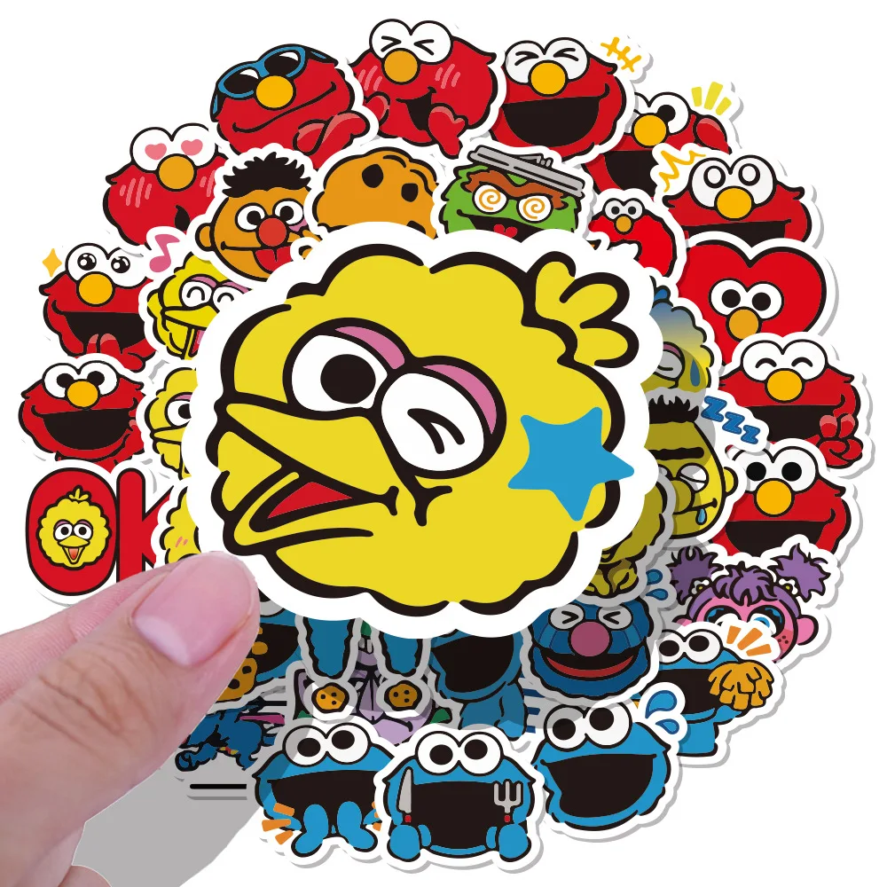 

10pcs-40pcs Sesame Street Stickers American Anime Cartoon Emoticons Handbook Material Cute Water Cup Graffiti Handbook Stickers