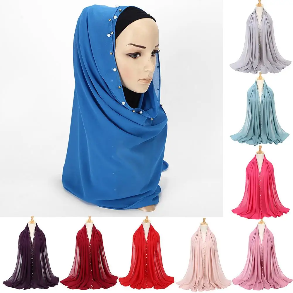 2020 Fashion Muslim Arab Women Solid Color Beaded Turban Scarf Shawl 15 Colors Wrapped Headscarf Ordinary Head Wrap Scarf
2020 Fashion Muslim Arab Women Solid Color Beaded Turban Scarf Shawl 15 Colors Wrapped Headscarf Ordinary Head Wrap Scarf