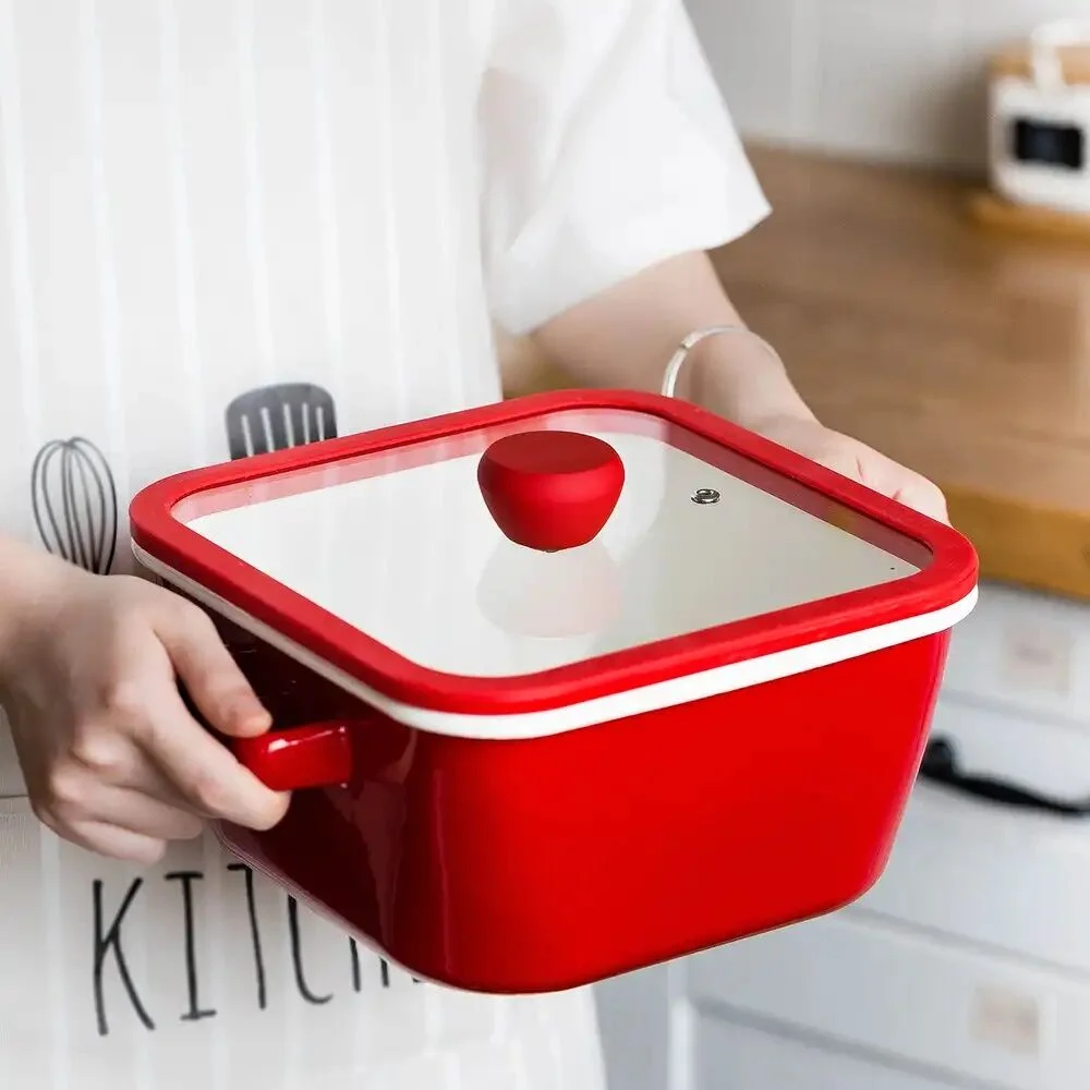 Modern Housewife Enamel Pot Thickened Red Square Pot With Two Ears Stew Pot Soup Pot Domestic Gas
Modern Housewife Enamel Pot Thickened Red Square Pot With Two Ears Stew Pot Soup Pot Domestic Gas