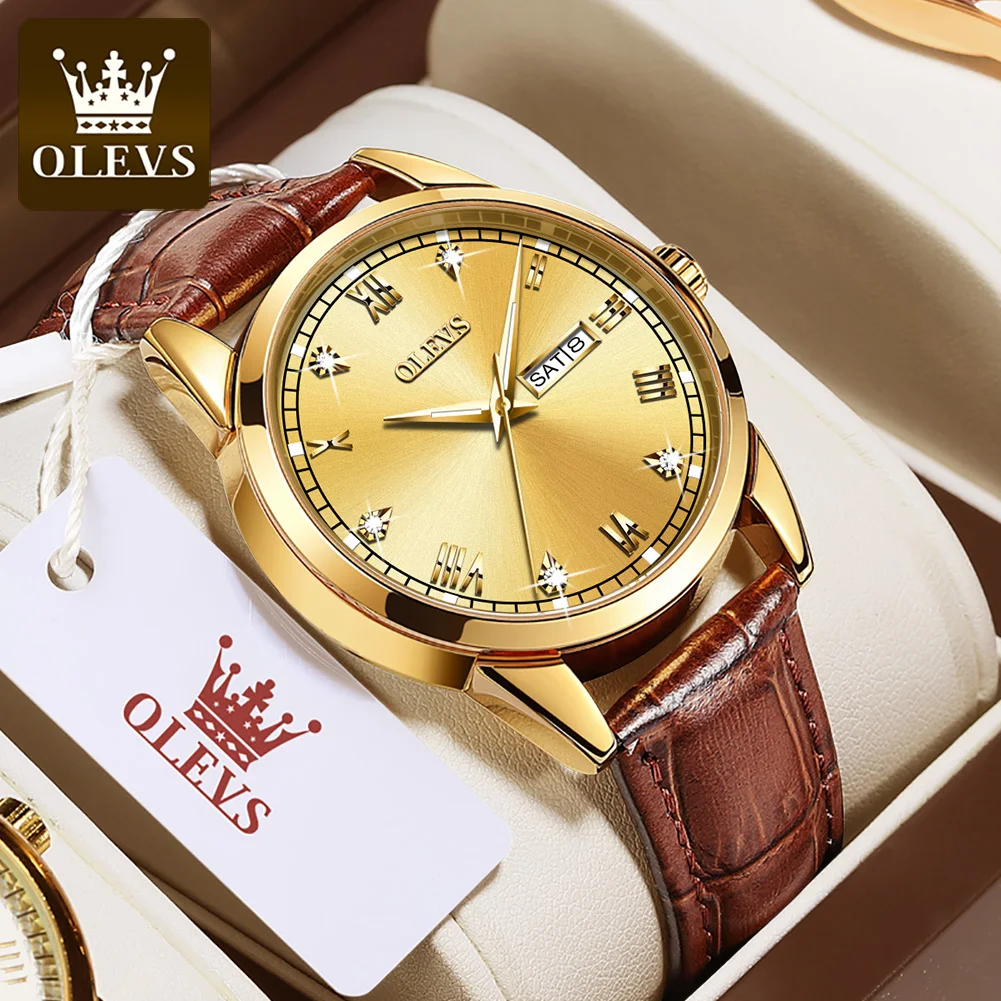 OLEVS New Mens Watch Fashion Quartz Watch for Men Luxury Diamond Leather Waterproof Luminous Business Sports Quartz Wristwatch
OLEVS New Mens Watch Fashion Quartz Watch for Men Luxury Diamond Leather Waterproof Luminous Business Sports Quartz Wristwatch