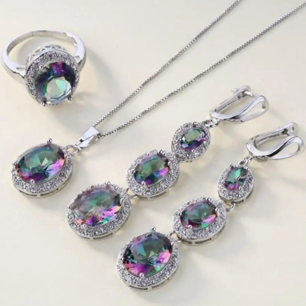 Hot Sales Elegant Women Round Rhinestone Pendant Chain Necklace Earrings Ring Jewelry Set
Hot Sales Elegant Women Round Rhinestone Pendant Chain Necklace Earrings Ring Jewelry Set