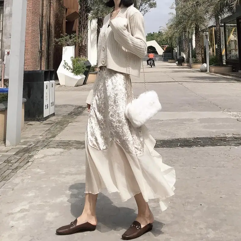 ZCSMLL New Vintage Chic Style Temperament Velvet Chiffon Woman High Waist Mid-length Fishtail Skirt 2021 Spring Summer
ZCSMLL New Vintage Chic Style Temperament Velvet Chiffon Woman High Waist Mid-length Fishtail Skirt 2021 Spring Summer