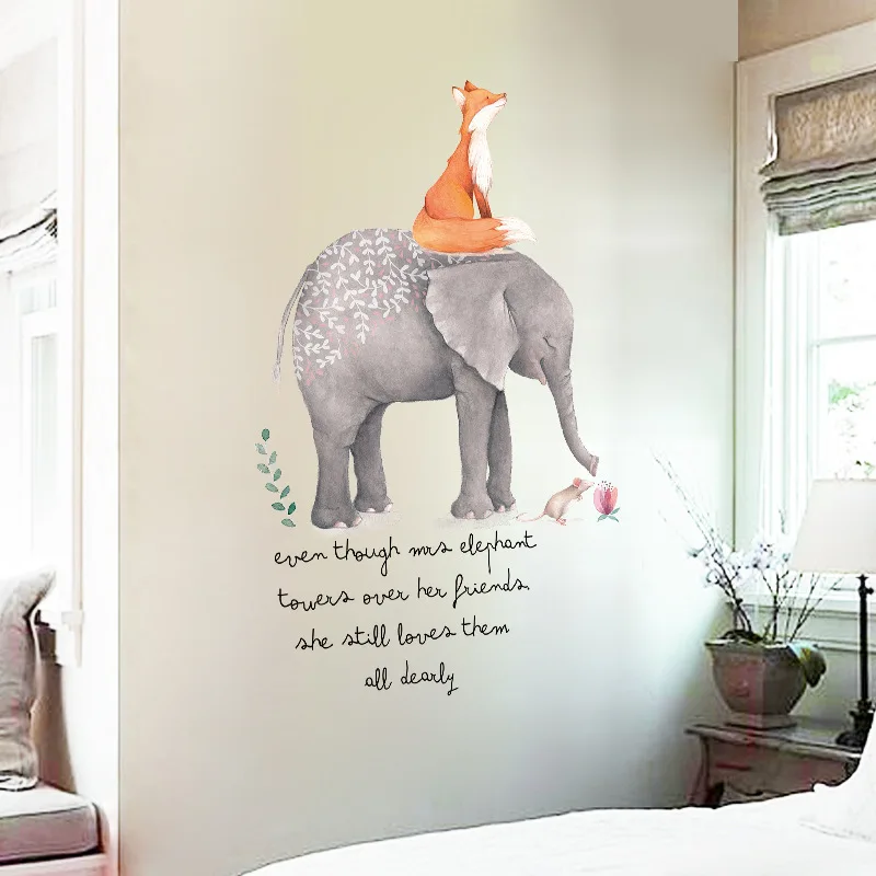 HOT Cute Fox Elephant Character Cartoon Wall Sticker For kid Room Bedroom Living Room Decoration Stickers Home Decor
HOT Cute Fox Elephant Character Cartoon Wall Sticker For kid Room Bedroom Living Room Decoration Stickers Home Decor