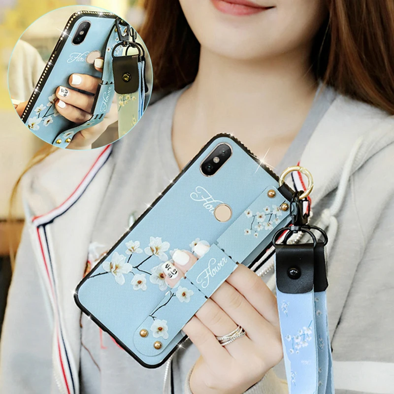 Силиконовый чехол с ремешком на запястье для Xiaomi Mi A2 8 lite light 9 se 9t Redmi Note 7 k20 6 pro 6a |