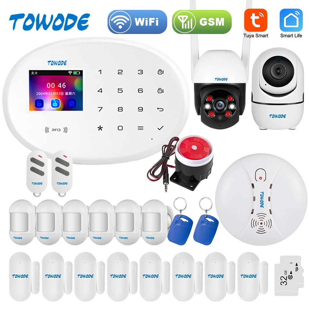 TOWODE W204 Tuya WIFI GSM 4G Smart Home Security Alarm System RFID APP Remote Control With Sensor Detector IP Camera Alarm Kit
TOWODE W204 Tuya WIFI GSM 4G Smart Home Security Alarm System RFID APP Remote Control With Sensor Detector IP Camera Alarm Kit
