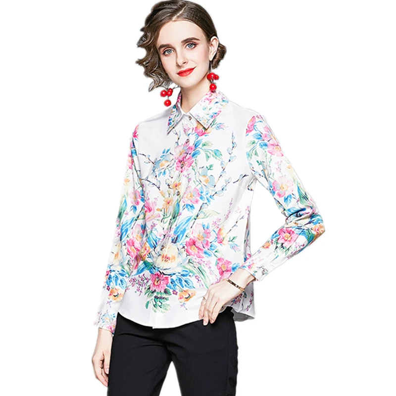 LUKAXSIKAX 2021 New Spring Autumn Women Long Sleeve Shirt High Quality Runway Retro Flowers Print Slim White Shirt
LUKAXSIKAX 2021 New Spring Autumn Women Long Sleeve Shirt High Quality Runway Retro Flowers Print Slim White Shirt