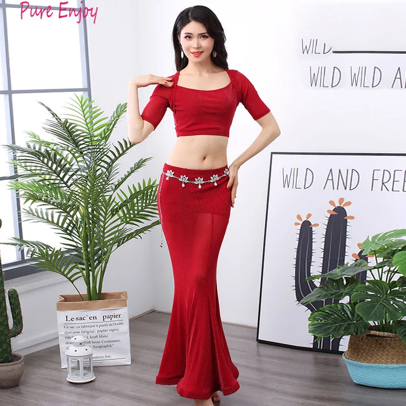 New arrival Women Belly Dance training Clothing Spandex Outfits Girls Costume Bellydance Class Wear Top and Hip Scarf Suit
New arrival Women Belly Dance training Clothing Spandex Outfits Girls Costume Bellydance Class Wear Top and Hip Scarf Suit