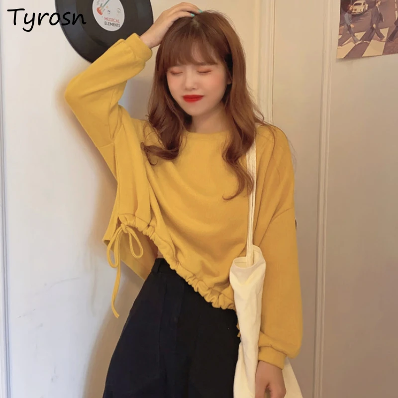 Hoodies Women Solid Simple O-neck Korean Style Sweet Lovely Fashion Shirring Designed All-match Students Sweatshirts Elegant Hot
Hoodies Women Solid Simple O-neck Korean Style Sweet Lovely Fashion Shirring Designed All-match Students Sweatshirts Elegant Hot