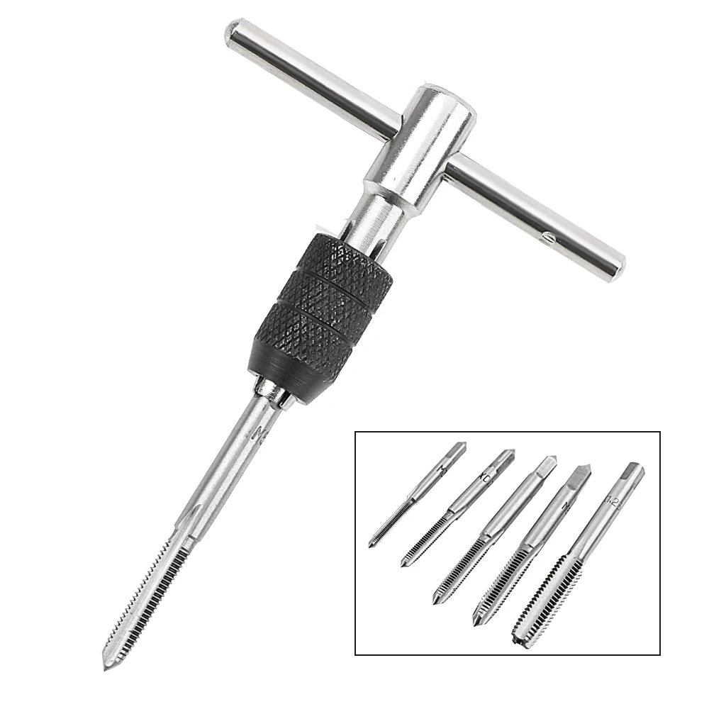 Machine Hand Tap Wrench Screw Tap Holder Screw Thread Taps Reamer 7pcs/set M3/M4/M5/M6/M8 60 degrees Thread Gauge
Machine Hand Tap Wrench Screw Tap Holder Screw Thread Taps Reamer 7pcs/set M3/M4/M5/M6/M8 60 degrees Thread Gauge