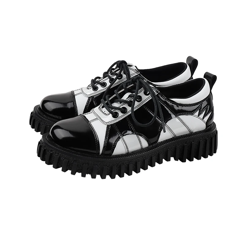 New Black and White Cross Strap Small Leather Shoes Women's Thick-soled Sports Casual Shoes Big Head Doll Single Shoes
New Black and White Cross Strap Small Leather Shoes Women's Thick-soled Sports Casual Shoes Big Head Doll Single Shoes
