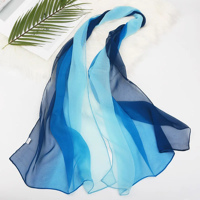 Шелковый шарф с постепенными изменениями для тренировок, шоу, выступлений 
Шелковый шарф с постепенными изменениями для тренировок, шоу, выступлений