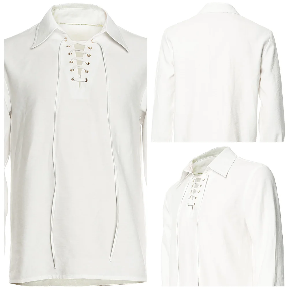 Пиратская рубашка с длинным рукавом для взрослых мужчин белый костюм для косплея на Хэллоуин
Пиратская рубашка с длинным рукавом для взрослых мужчин белый костюм для косплея на Хэллоуин