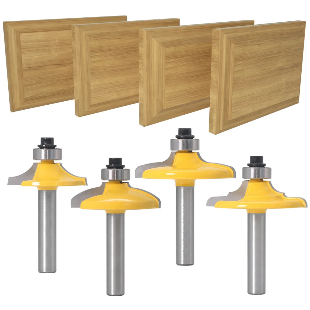 4Pcs 8mm Shank Wood Drawer Panel Modeling Router Bit Set Door Sheet Wood Milling Cutter Woodworking Carbide-Tipped Tools
4Pcs 8mm Shank Wood Drawer Panel Modeling Router Bit Set Door Sheet Wood Milling Cutter Woodworking Carbide-Tipped Tools