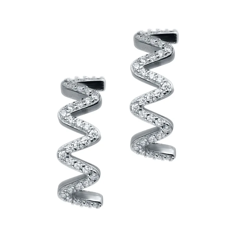 MloveAcc 100% Real 925 Sterling Silver Geometric Wave Shape Stud Earrings with CZ for Women Fashion Jewelry Brincos
MloveAcc 100% Real 925 Sterling Silver Geometric Wave Shape Stud Earrings with CZ for Women Fashion Jewelry Brincos