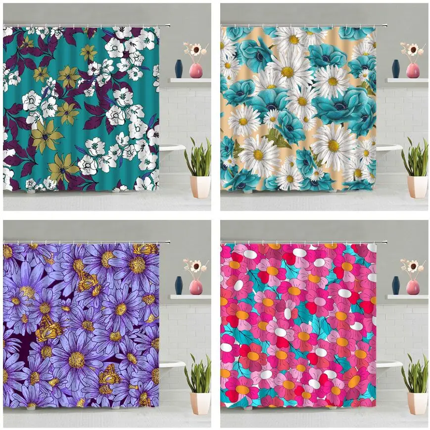 Water Colors Flower Shower Curtain Colourful Daisy Green Plant Rose Bathroom Waterproof Fabric Set Bath Screen Home Decor
Water Colors Flower Shower Curtain Colourful Daisy Green Plant Rose Bathroom Waterproof Fabric Set Bath Screen Home Decor