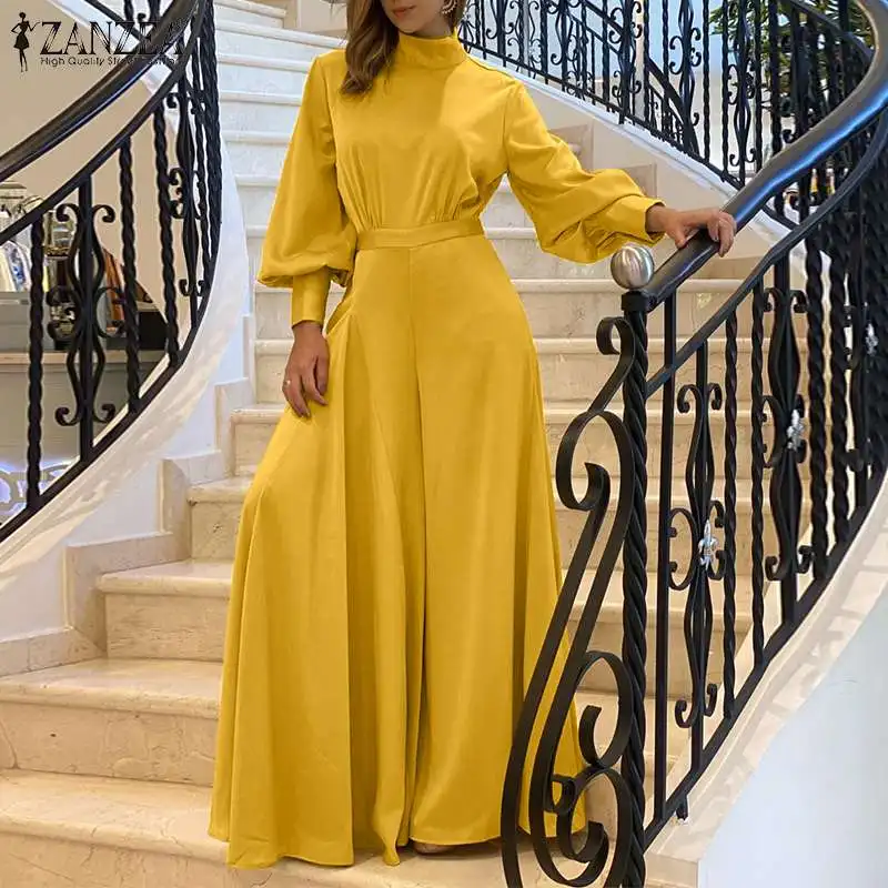 ZANZEA Party Elegant Solid Overalls Women's 2021 Fashion Wide Leg Playsuit Lady Holiday Puff Sleeve Romper Autumn Maxi Jumpsuits
ZANZEA Party Elegant Solid Overalls Women's 2021 Fashion Wide Leg Playsuit Lady Holiday Puff Sleeve Romper Autumn Maxi Jumpsuits