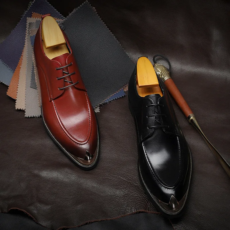 Italy Designer Men Dress Shoes Genuine Leather Lace Up Men's Shoe For Suit Steel Protection Pointed Toe Formal Wedding Shoes F27
Italy Designer Men Dress Shoes Genuine Leather Lace Up Men's Shoe For Suit Steel Protection Pointed Toe Formal Wedding Shoes F27