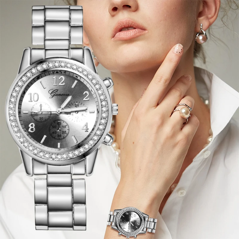Geneva Watch Women Luxury Fashion Dress Watches Metal Steel Quartz Watch Ladies Watches Montre Femme Dames Horloge reloj mujer
Geneva Watch Women Luxury Fashion Dress Watches Metal Steel Quartz Watch Ladies Watches Montre Femme Dames Horloge reloj mujer