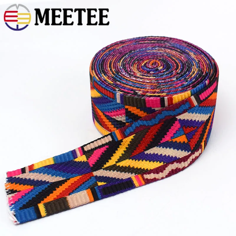 Meetee 5Meter 32/38/50mm Ethnic Jacquard Webbing Bag Strap Ribbon for DIY Home Textile Clothing Belt Decor Sewing Accessories 
Meetee 5Meter 32/38/50mm Ethnic Jacquard Webbing Bag Strap Ribbon for DIY Home Textile Clothing Belt Decor Sewing Accessories