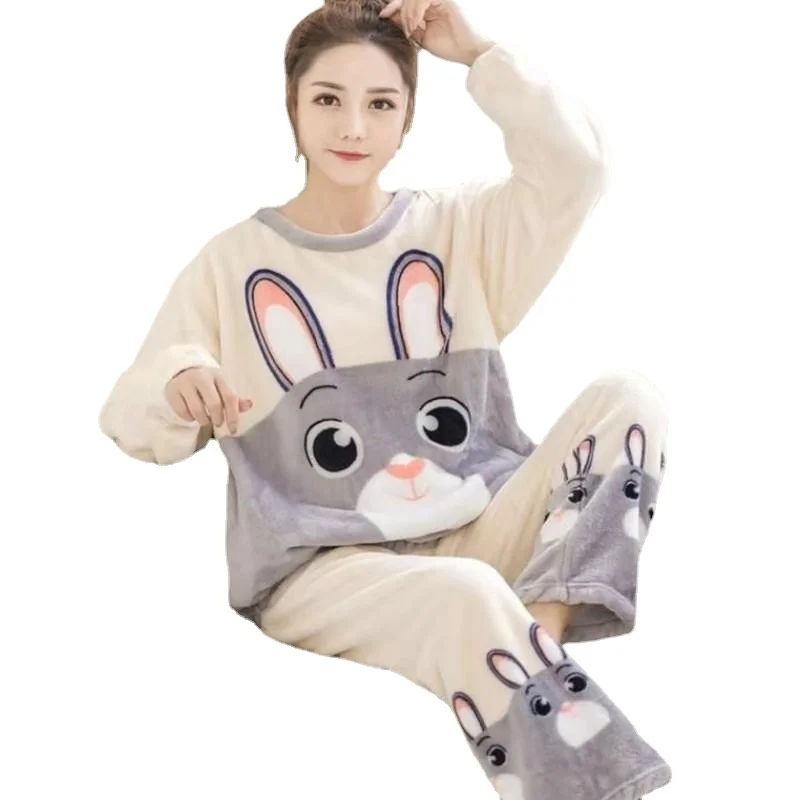 2021 Autumn Winter Warm Flannel Women Pyjamas Sets Thick Coral Velvet Long Sleeve Cartoon Sleepwear Thin Flannel Pajamas Set
2021 Autumn Winter Warm Flannel Women Pyjamas Sets Thick Coral Velvet Long Sleeve Cartoon Sleepwear Thin Flannel Pajamas Set