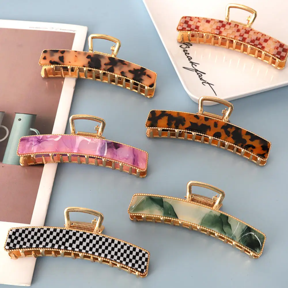 New Hair Claw Barrettes For Women Fashion Girl Metal Geometric Hollow Out Headwear Hair Accessories Acrylic And Metal Hair Clips
New Hair Claw Barrettes For Women Fashion Girl Metal Geometric Hollow Out Headwear Hair Accessories Acrylic And Metal Hair Clips