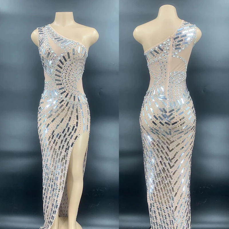 Sexy Off-Shoulder Slim Dress For Female Shiny Nightclub Rhinestone Dresses Host Wear Bar Singer Costume Eevening Dress VDB3775
Sexy Off-Shoulder Slim Dress For Female Shiny Nightclub Rhinestone Dresses Host Wear Bar Singer Costume Eevening Dress VDB3775