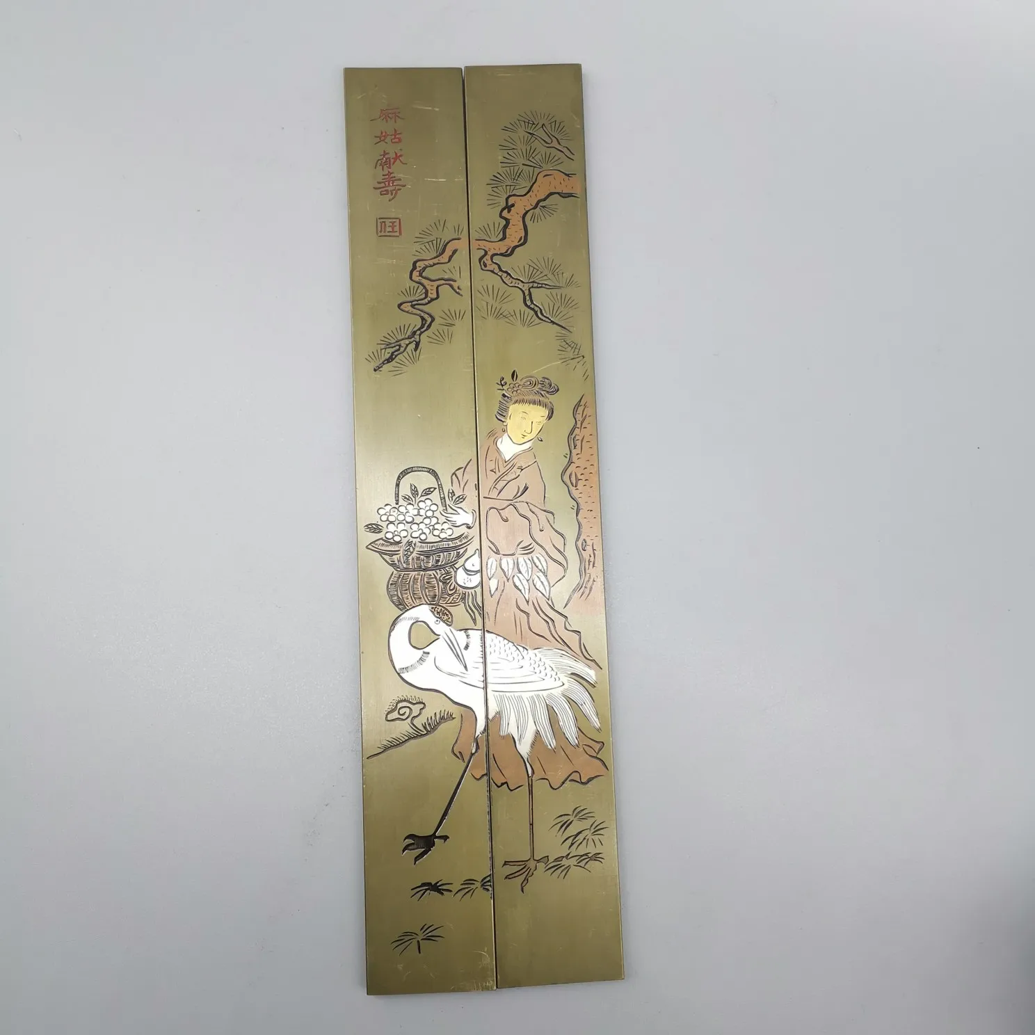11" Collect China Bronze Relief Colour Decoration Ma Gu Dedicate Longevity crane Paper Weight Pair Study Supplies Home Decor #02
11" Collect China Bronze Relief Colour Decoration Ma Gu Dedicate Longevity crane Paper Weight Pair Study Supplies Home Decor #02