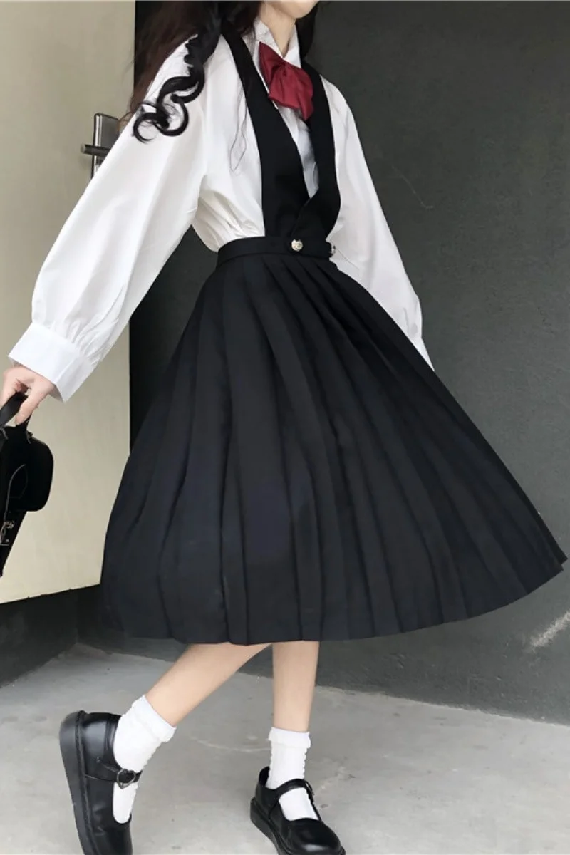 Women's New Japanese fashion Sweet Loose Bow Shirt + Student Nursing Skirt Strap Dress school girl uniform jk uniform
Women's New Japanese fashion Sweet Loose Bow Shirt + Student Nursing Skirt Strap Dress school girl uniform jk uniform